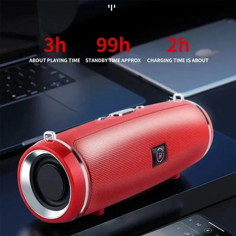 200W Portable Bluetooth Speaker - IPX7 Waterproof Outdoor HiFi Pillar Subwoofer with FM Radio & TF Card Boom Box