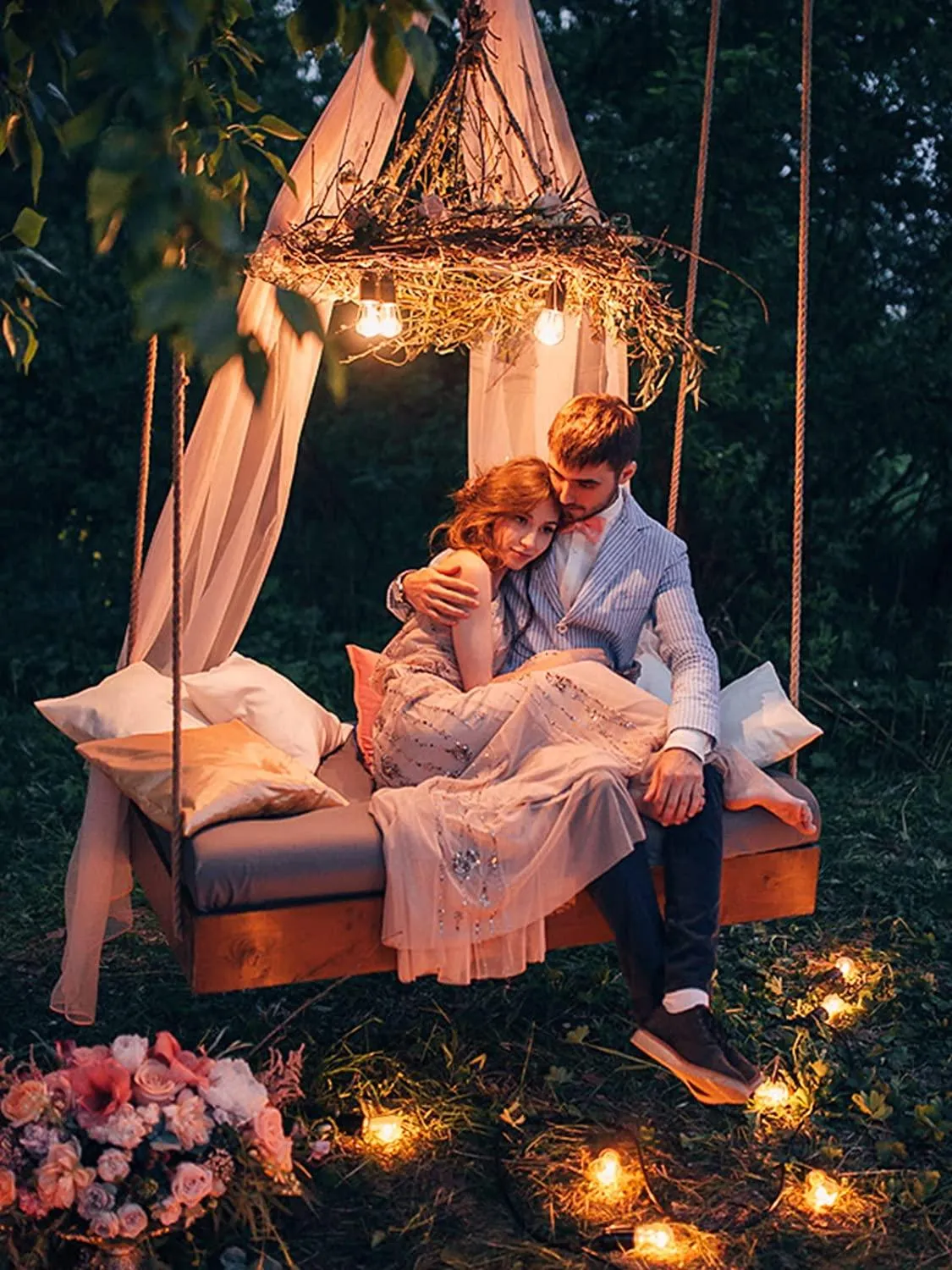 2pcs LED Outdoor String Lights 48FT Dimmable Edison Bulb for Weddings, Holidays