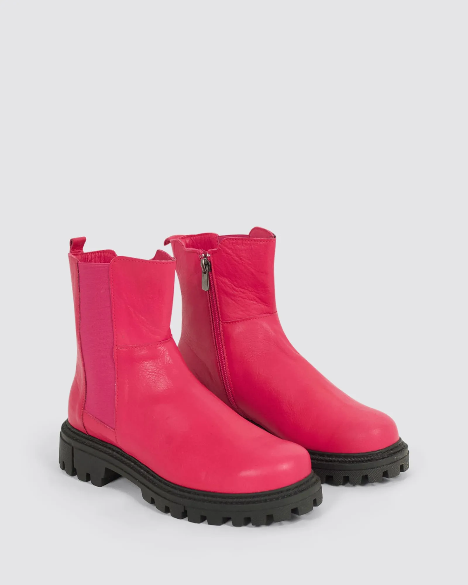 EG162 ANKLE BOOTS FUSCHIA LEATHER