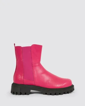 EG162 ANKLE BOOTS FUSCHIA LEATHER