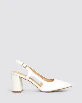 ENRIQUE SLINGBACK HEELS WHITE
