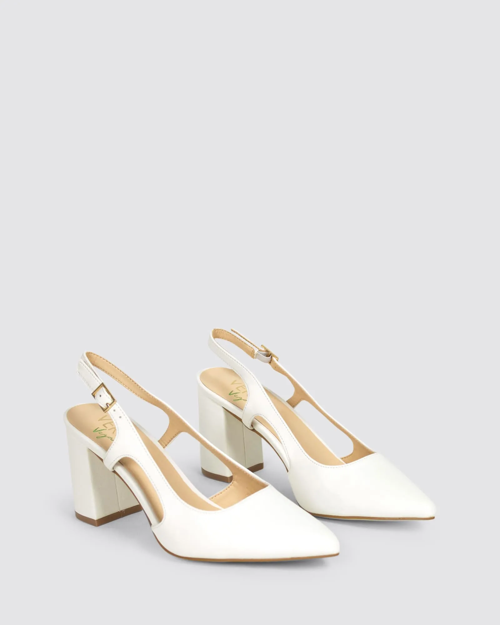 ENRIQUE SLINGBACK HEELS WHITE