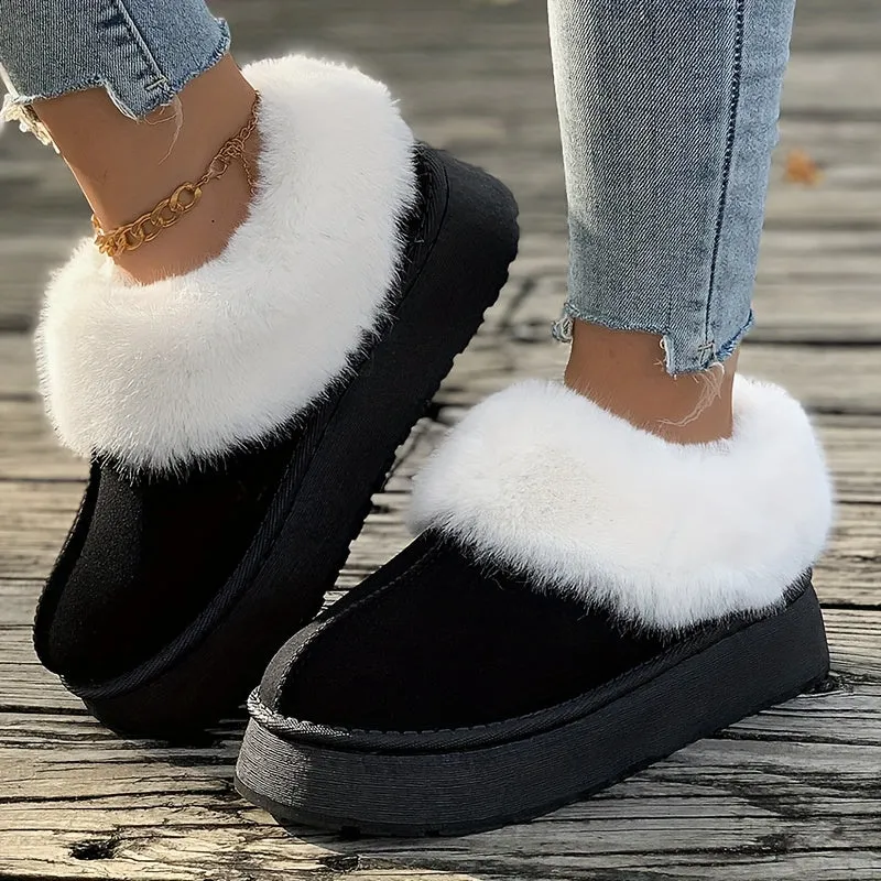 Fall Aesthetic Thermal Plush Lined Furry Snow Boots RG6710