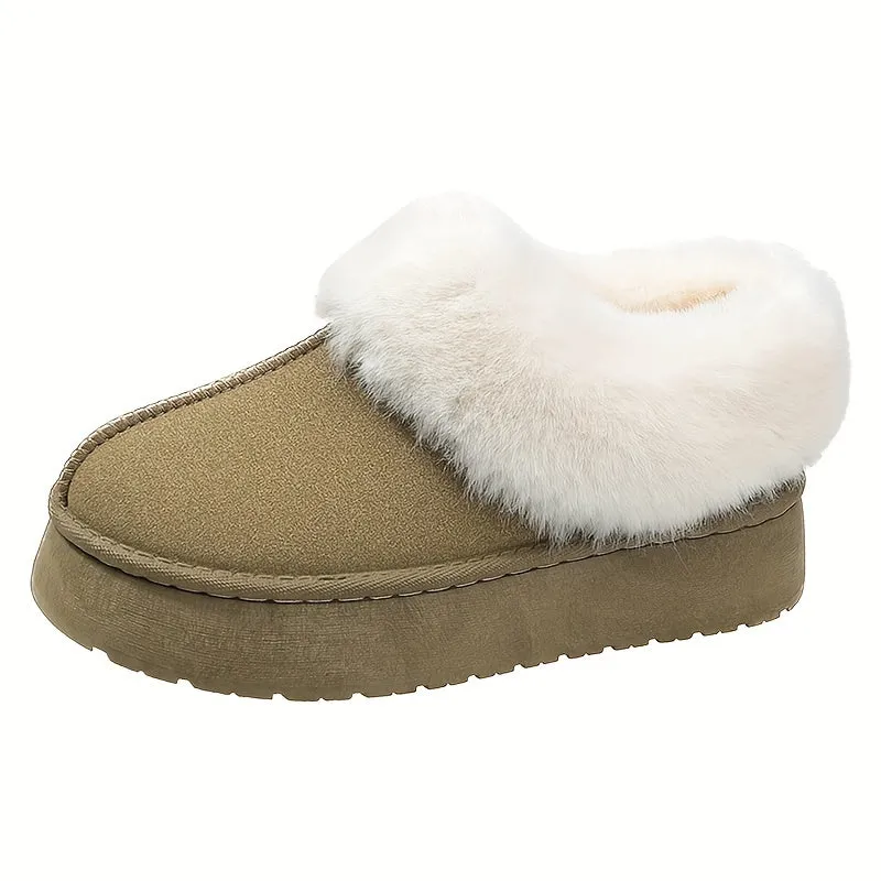Fall Aesthetic Thermal Plush Lined Furry Snow Boots RG6710