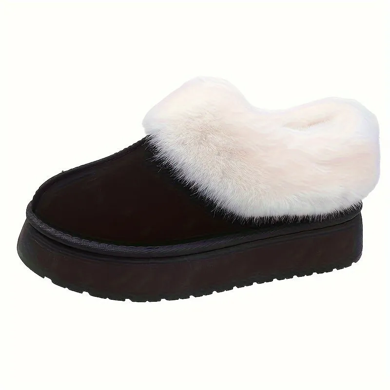 Fall Aesthetic Thermal Plush Lined Furry Snow Boots RG6710