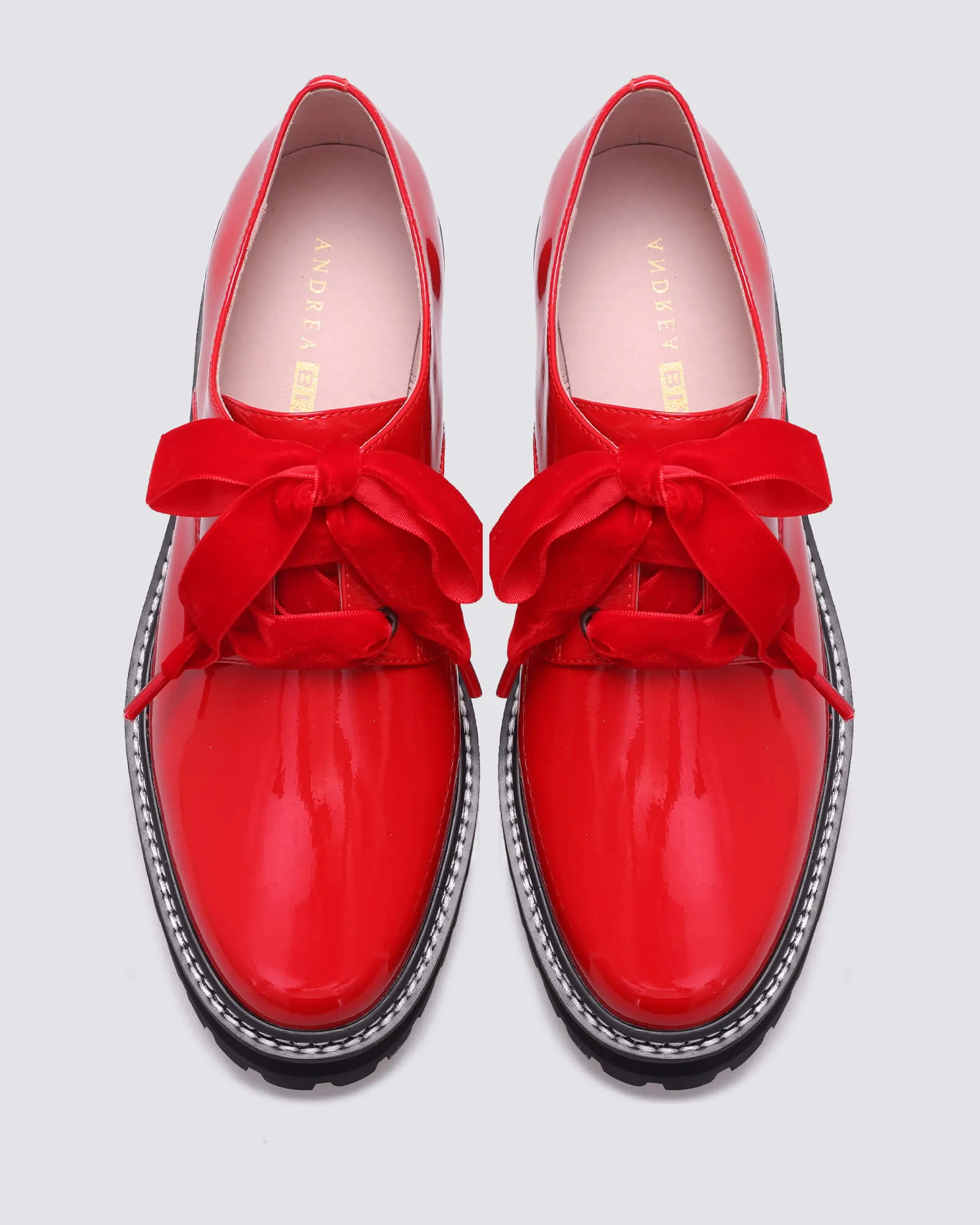 HONEY LACE UP FLATS RED PATENT LEATHER