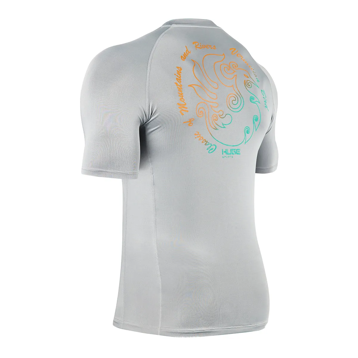 HUGE SPORTS UPF50  Men’s Short Sleeve Rash Guard  - Gray
