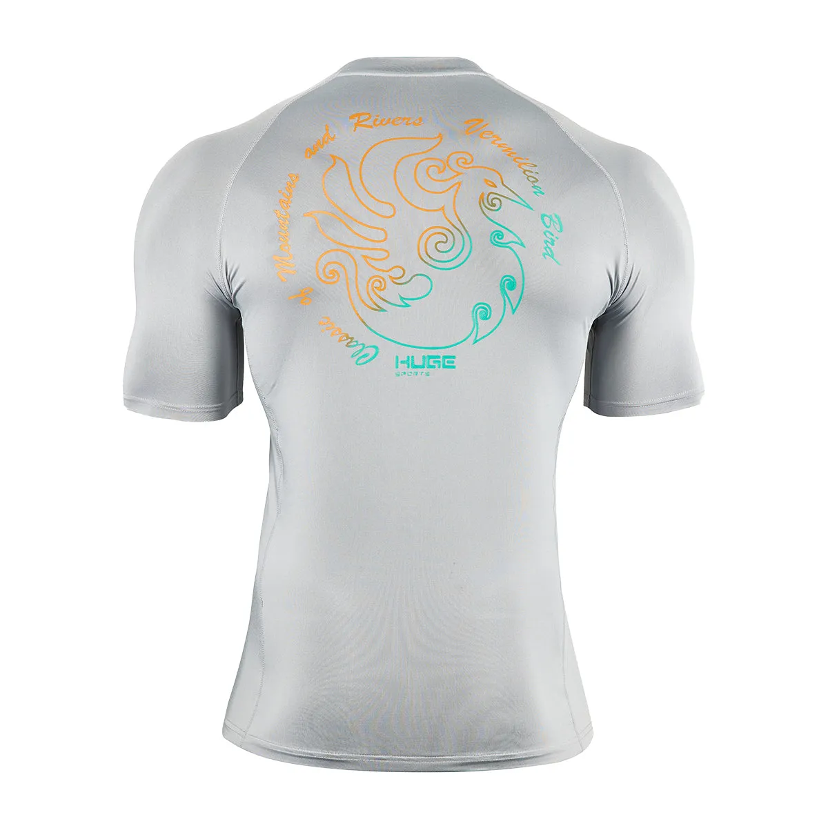 HUGE SPORTS UPF50  Men’s Short Sleeve Rash Guard  - Gray