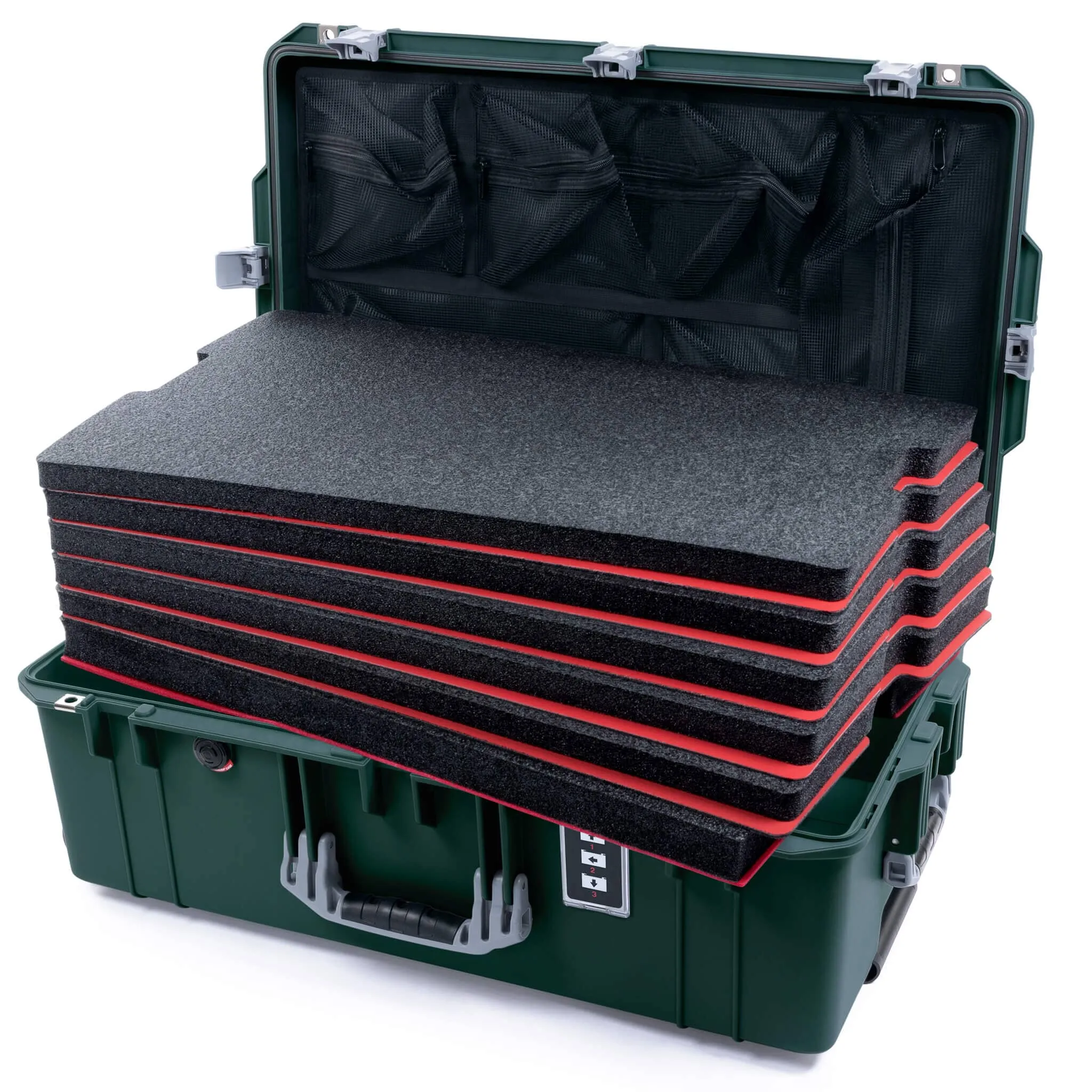 Pelican 1595 Air Case, Trekking Green with Silver Handles & Latches