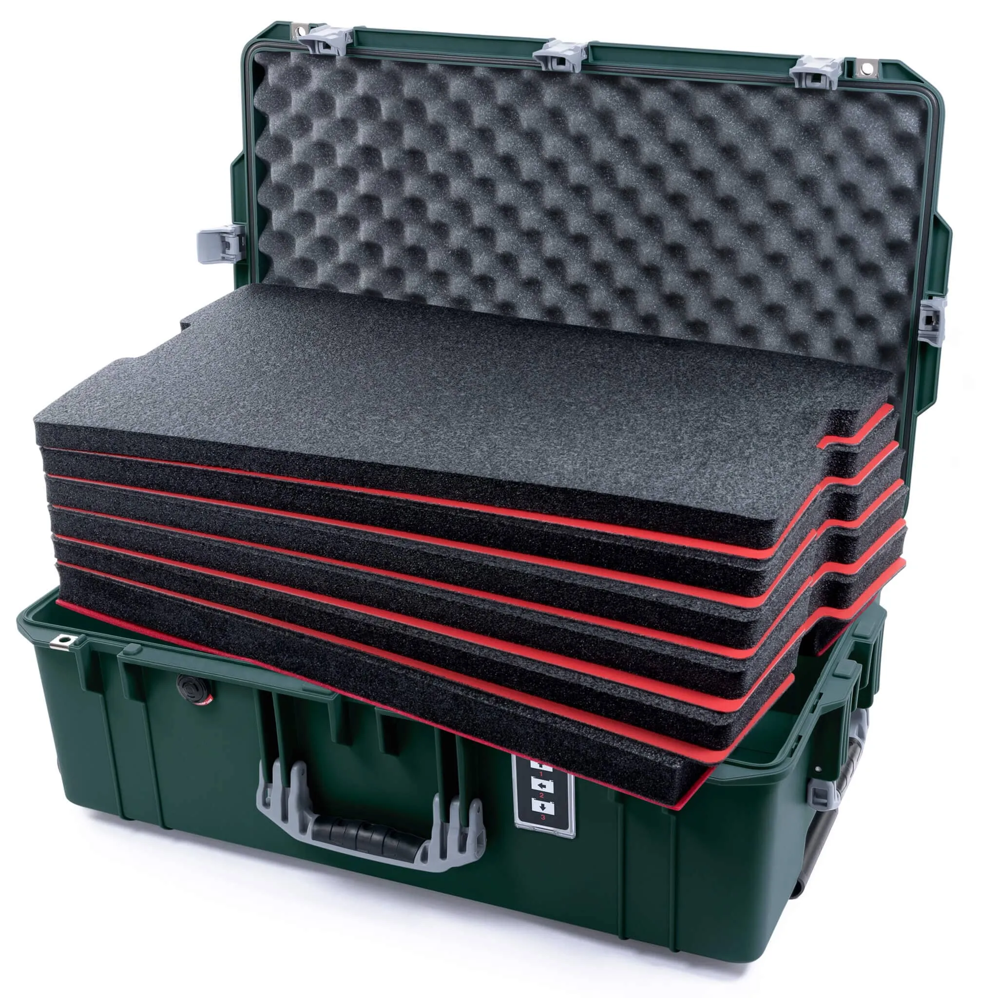 Pelican 1595 Air Case, Trekking Green with Silver Handles & Latches