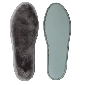 Riemot Sheepskin Insoles for Men Women and Kids, Grey Wide, Super Thick Premium Lambswool Insoles for Wellies Slippers Boots