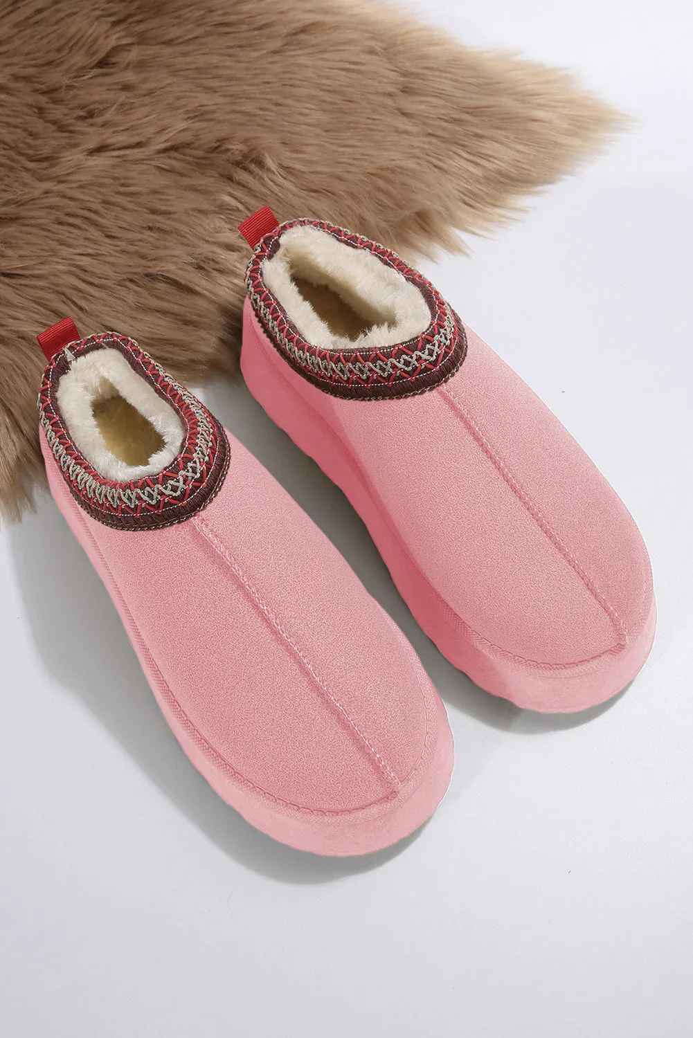 Sage Green Suede Contrast Print Plush Lined Snow Boots
