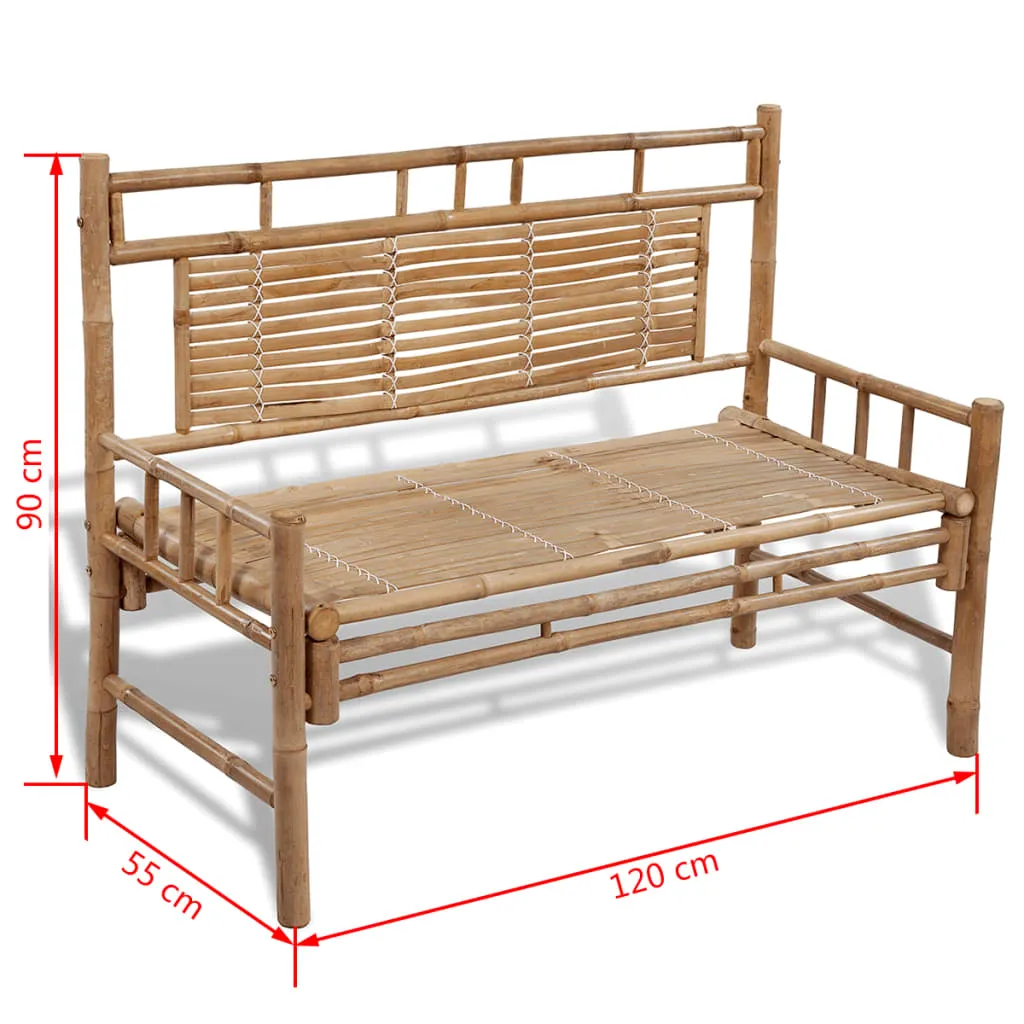vidaXL Patio Bench 47.2" Bamboo - Durable and Comfortable Outdoor Seating